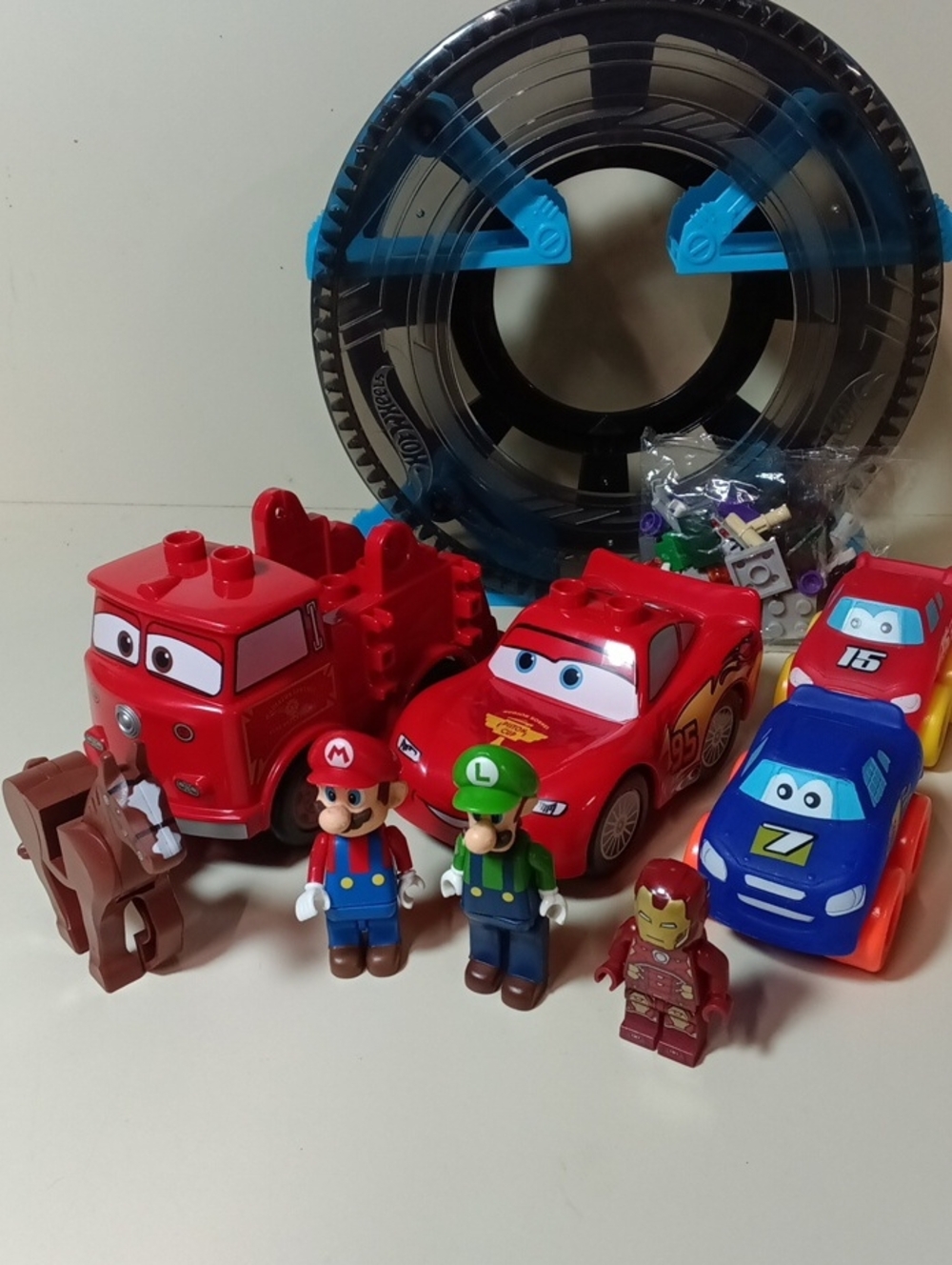 Red Kids Vehicle Playset with Character Figures